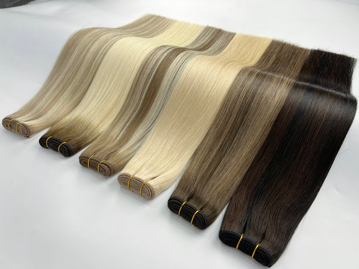 Machine Weft construction in multiple shades